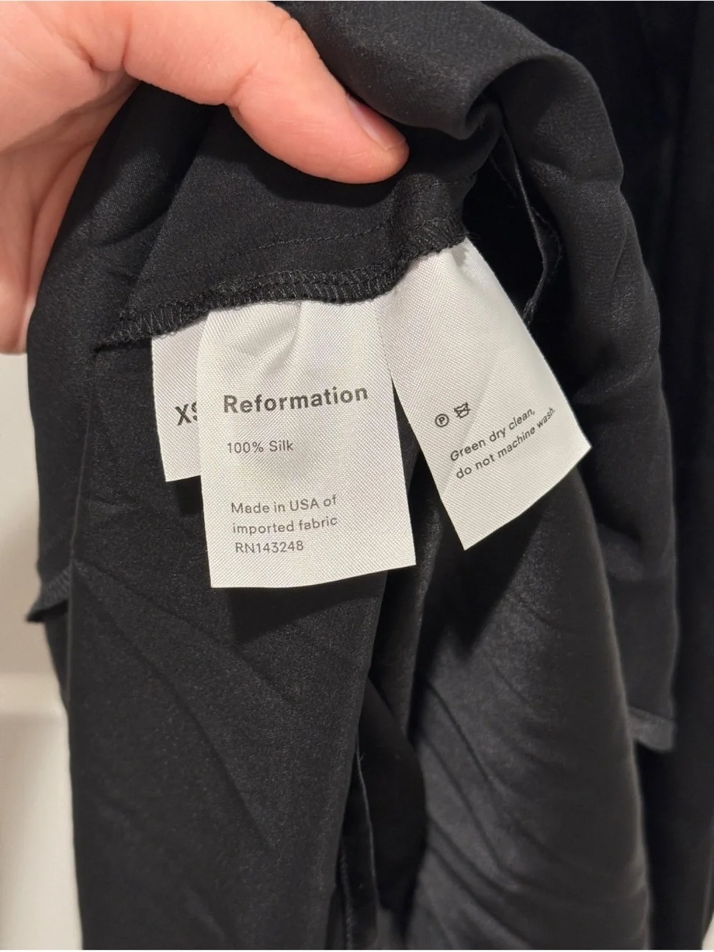 Reformation Satin Slip Maxi Dress - Black